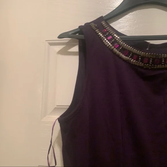 Purple Bejewled Flare Tail Dress - Picture 5 of 16